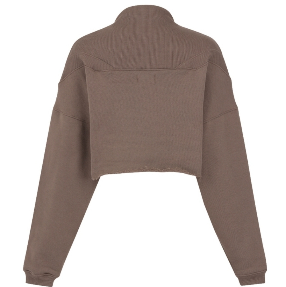 JOAH BROWN Half Zip Crop Pullover Sweatshirt Highneck Athleisure Plum Purple S/M - Picture 7 of 13